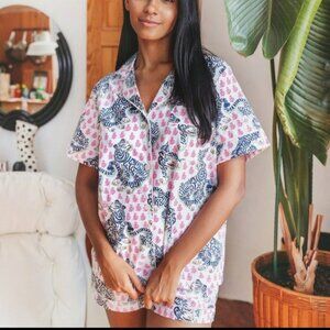 Printfresh Short Pajama Set Queen Tiger Bagheera Size Small